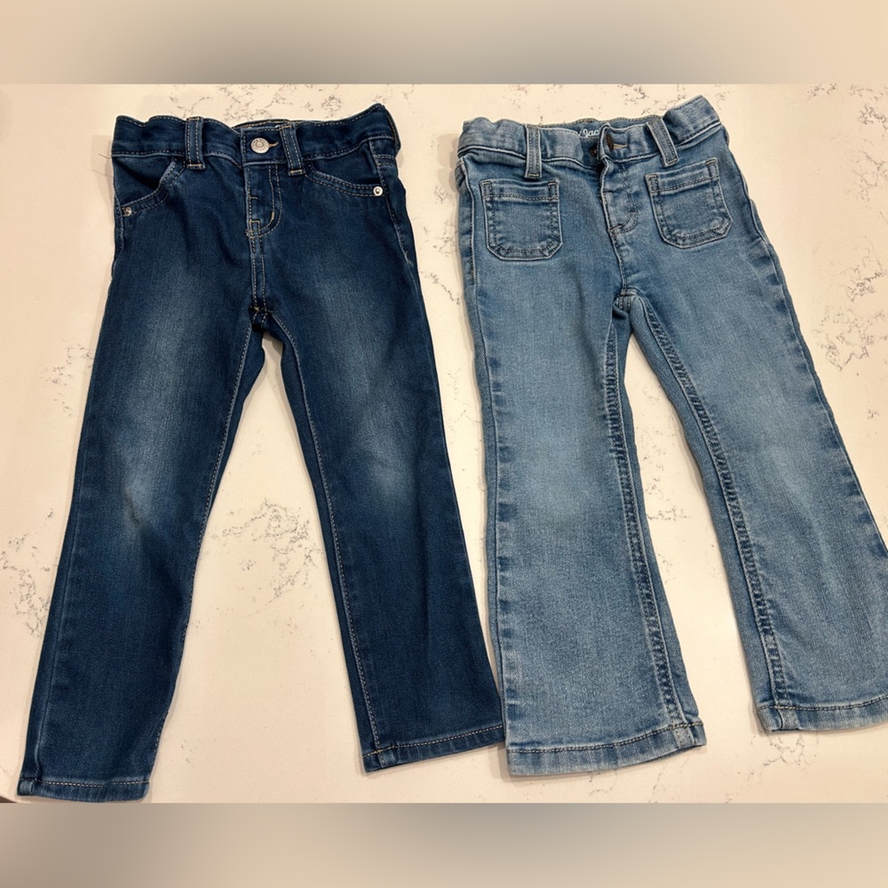 2 Pair Bundle of Toddler Girl Jeans! Cat & Jack 3T
